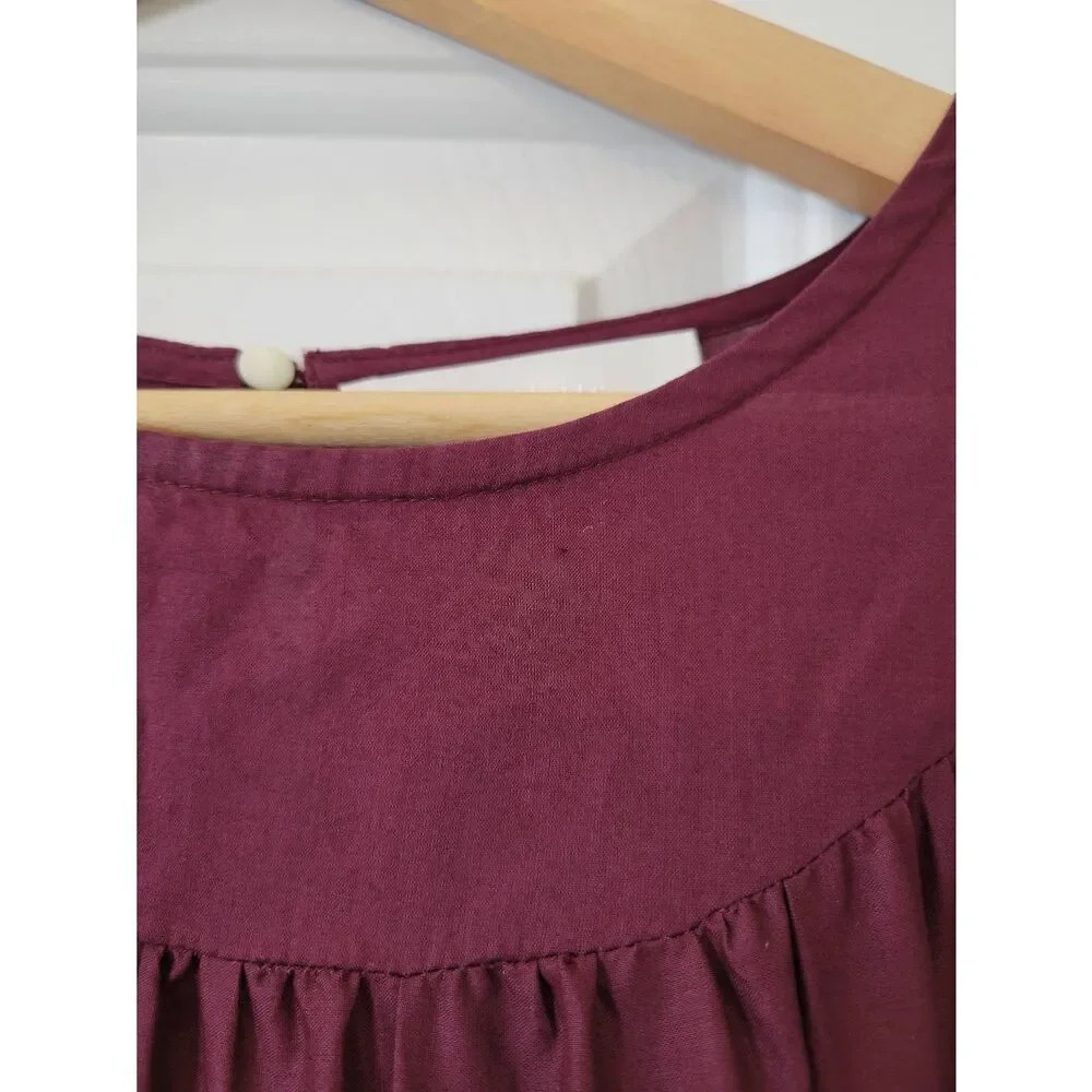 Wine Ruffled Tiered Midi Sundress - Picture 5 of 12
